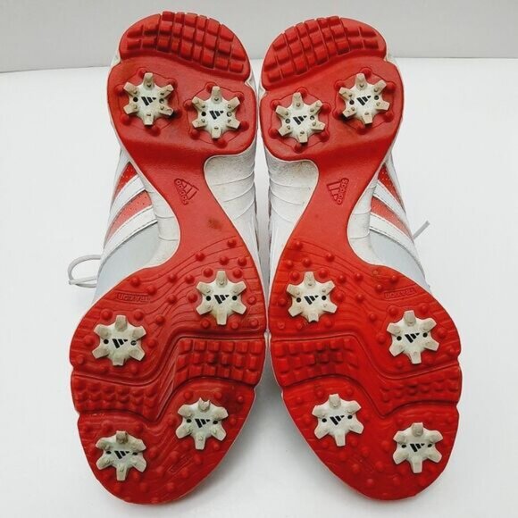 ADIDAS Tech Response Golf Shoes Soft Spike Grey & Pink Sz 7.5 Flawed - Picture 14 of 16